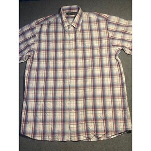 COOGI men's XX LARGE button down 100% COTTON LIGHTWEIGHT SHORT sleeve PLAID